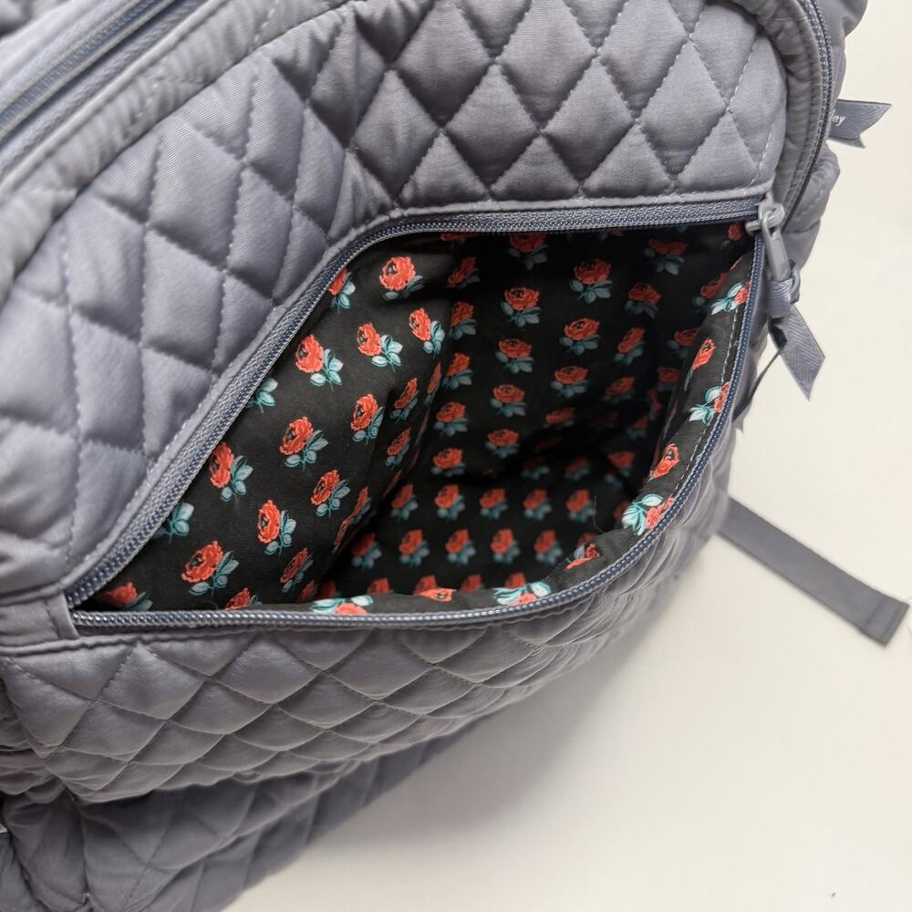 Vera Bradley Essential Backpack Laptop Quilted Carbon Rose Lined Lunchbox Set - Picture 6 of 16